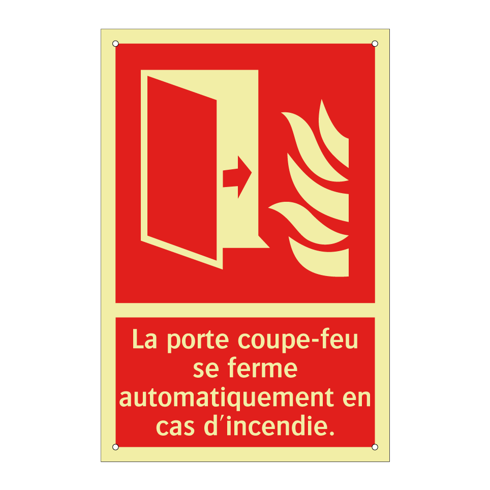La porte coupe-feu se ferme automatiquement en cas d'incendie.