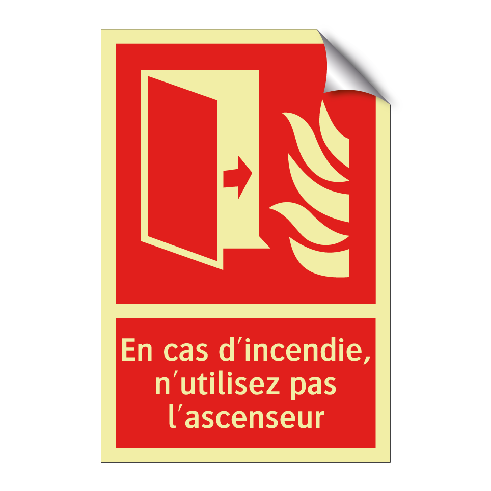 En cas d'incendie, n'utilisez pas l'ascenseur