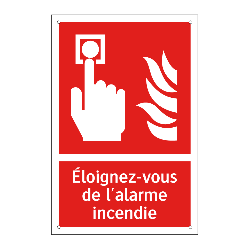 Éloignez-vous de l'alarme incendie