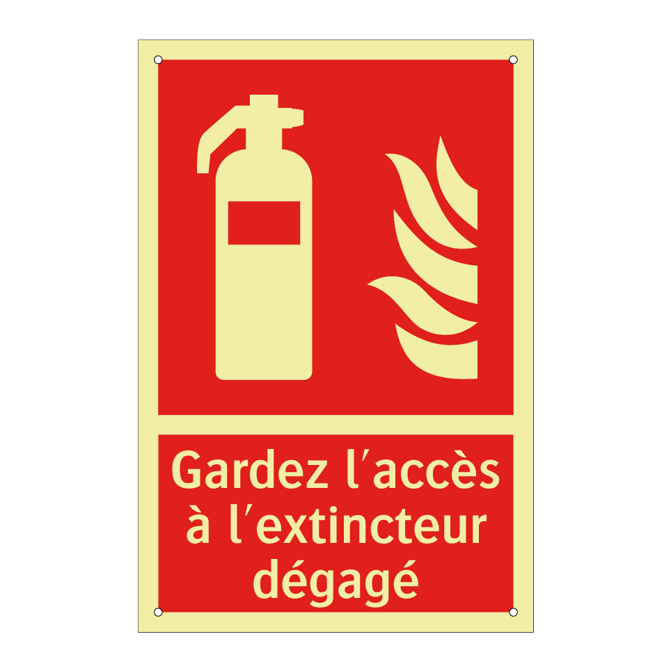 Gardez l'accès à l'extincteur dégagé