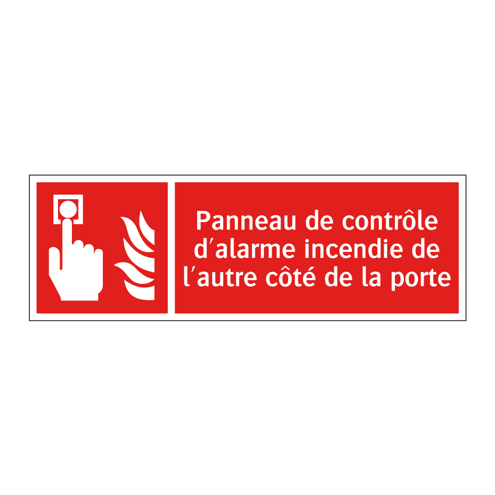 Panneau de contrôle d'alarme incendie de l'autre côté de la porte