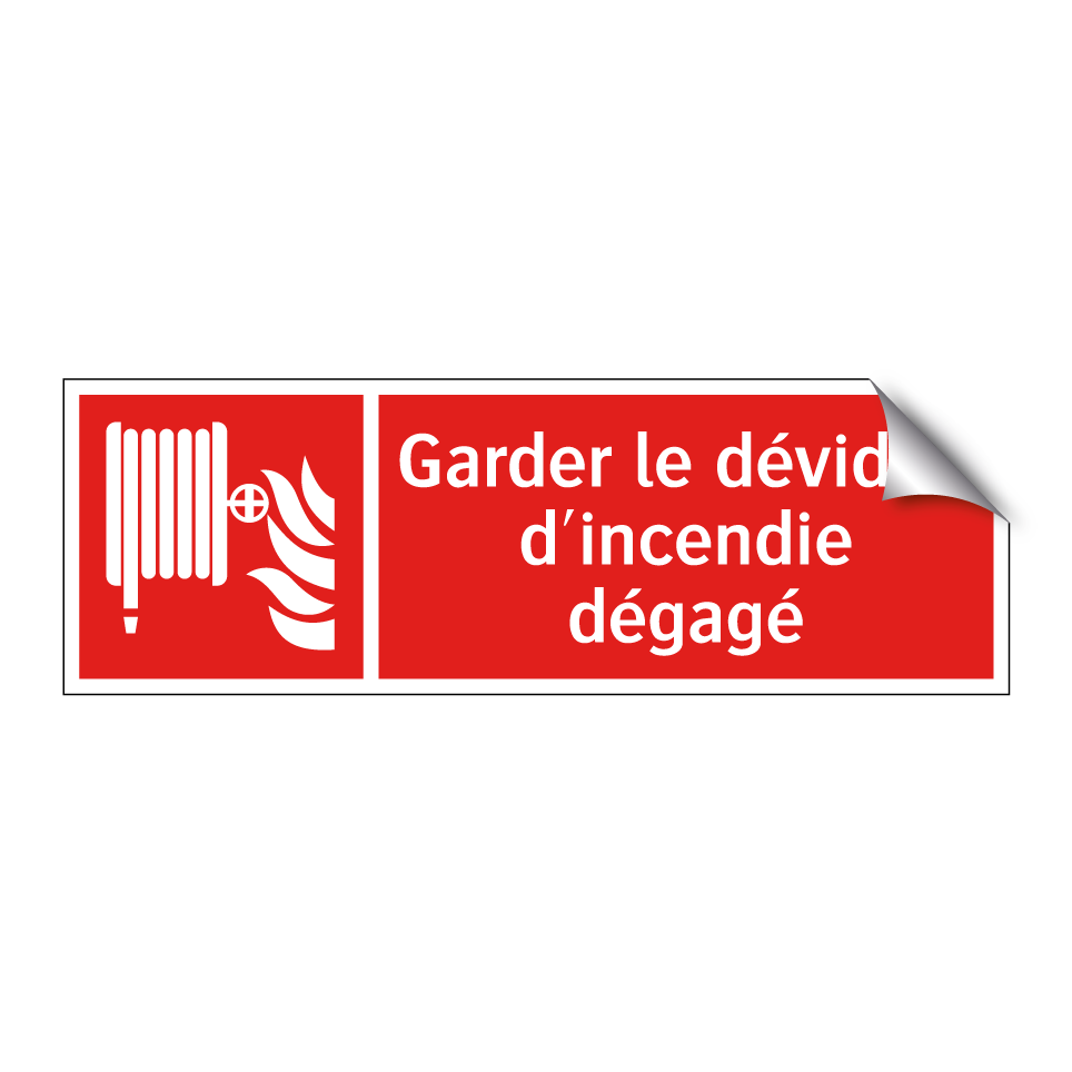 Garder le dévidoir d'incendie dégagé