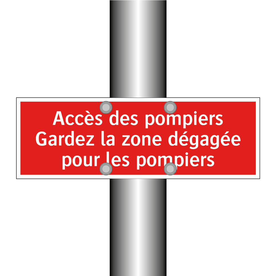 Accès des pompiers Gardez la zone dégagée pour les pompiers