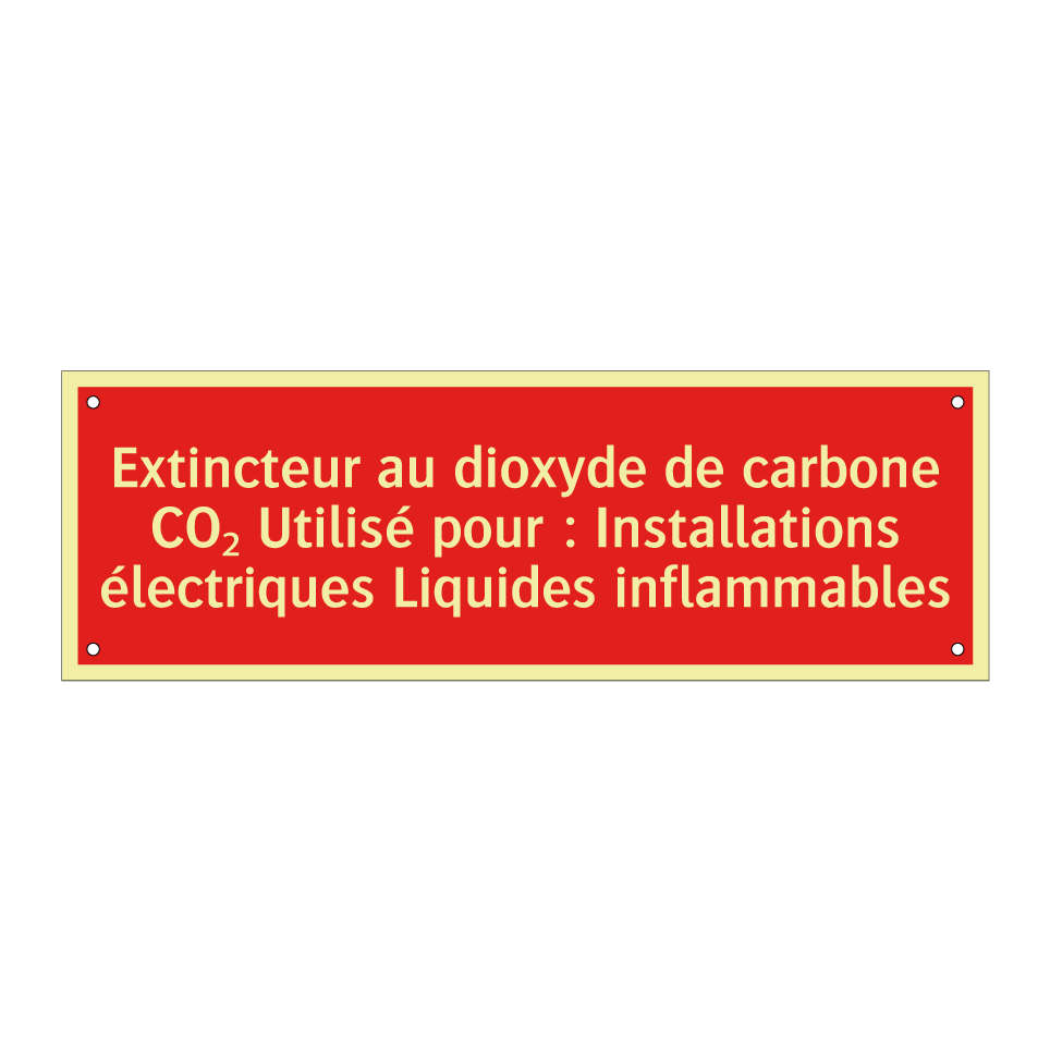 Extincteur au dioxyde de carbone CO₂ Utilisé pour : Installations électriques Liquides inflammables