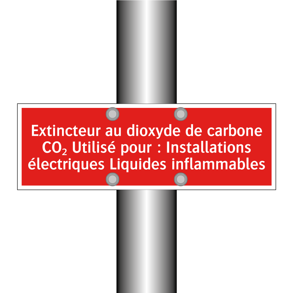 Extincteur au dioxyde de carbone CO₂ Utilisé pour : Installations électriques Liquides inflammables