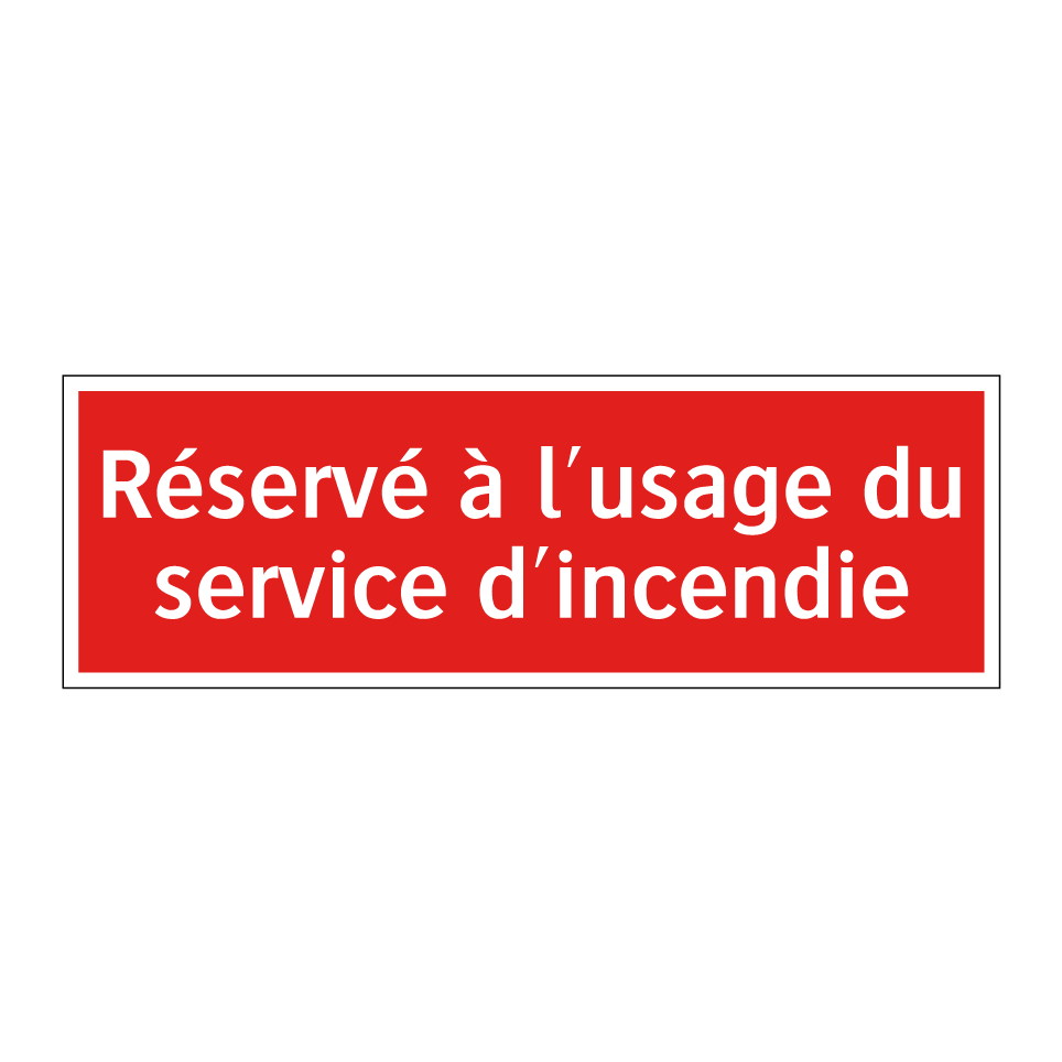Réservé à l'usage du service d'incendie