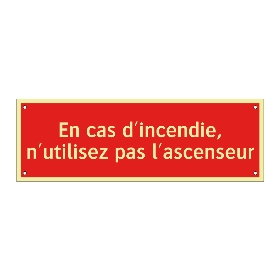En cas d'incendie, n'utilisez pas l'ascenseur