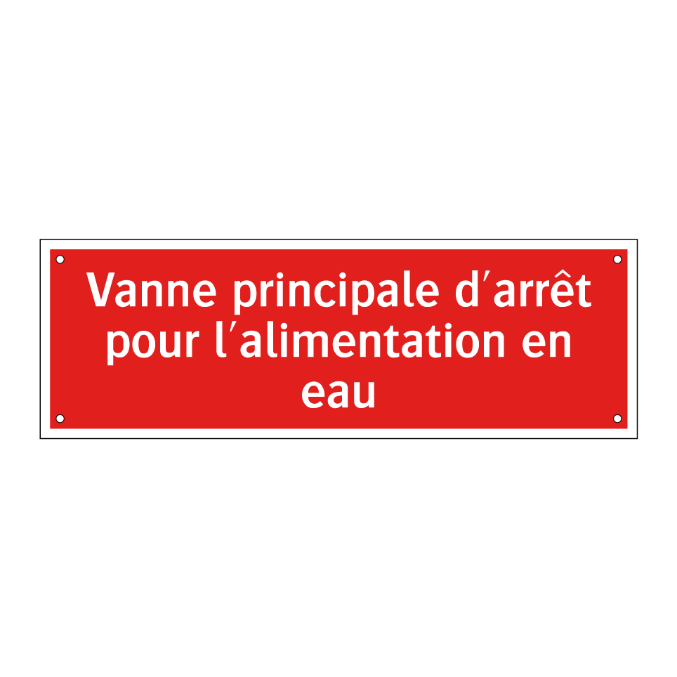 Vanne principale d'arrêt pour l'alimentation en eau