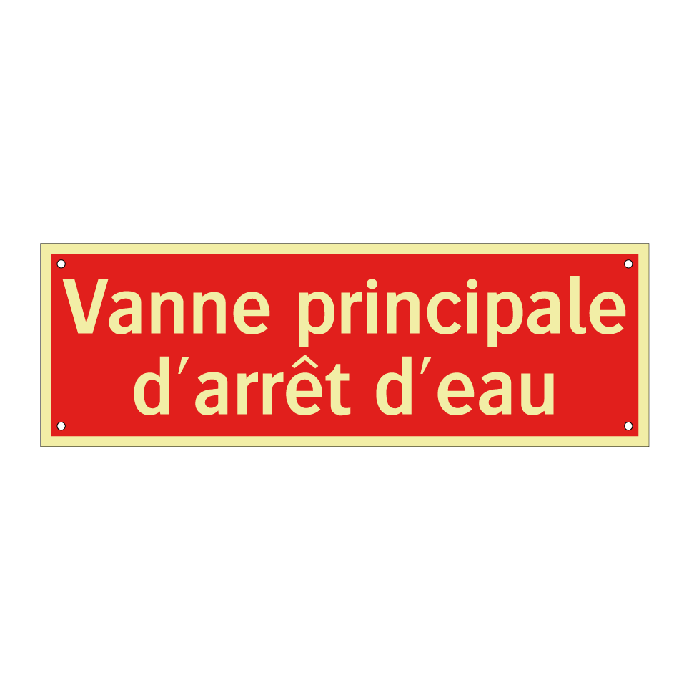 Vanne principale d'arrêt d'eau