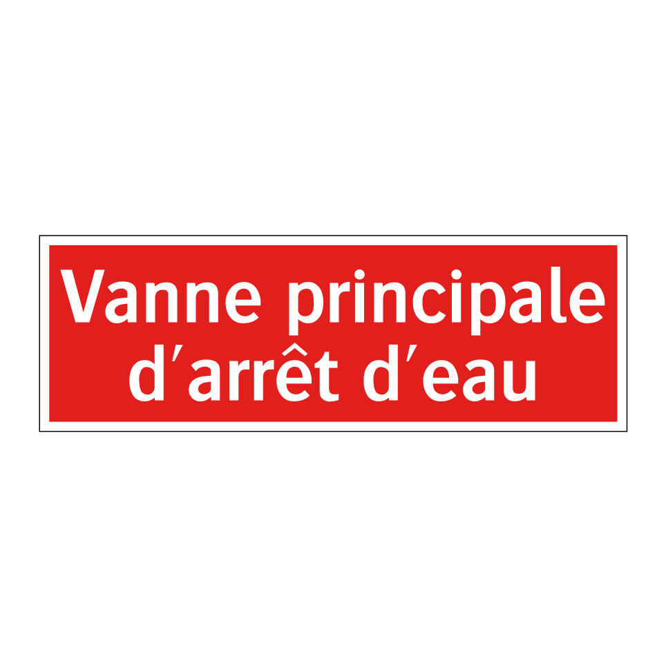 Vanne principale d'arrêt d'eau