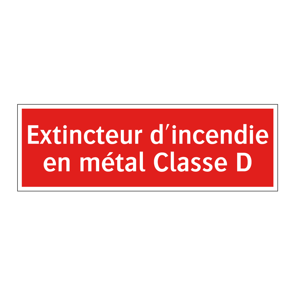 Extincteur d'incendie en métal Classe D