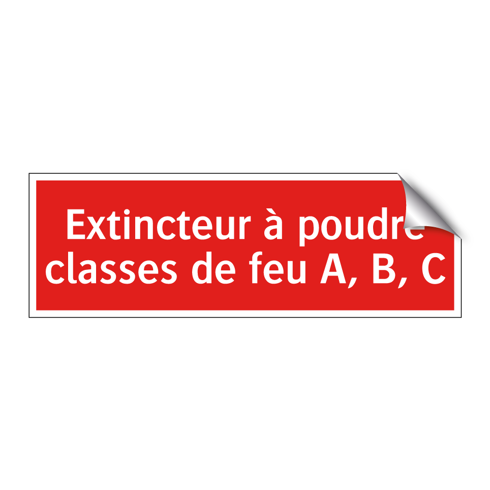 Extincteur à poudre classes de feu A, B, C