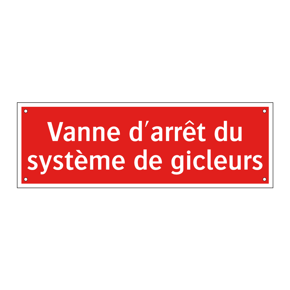 Vanne d'arrêt du système de gicleurs