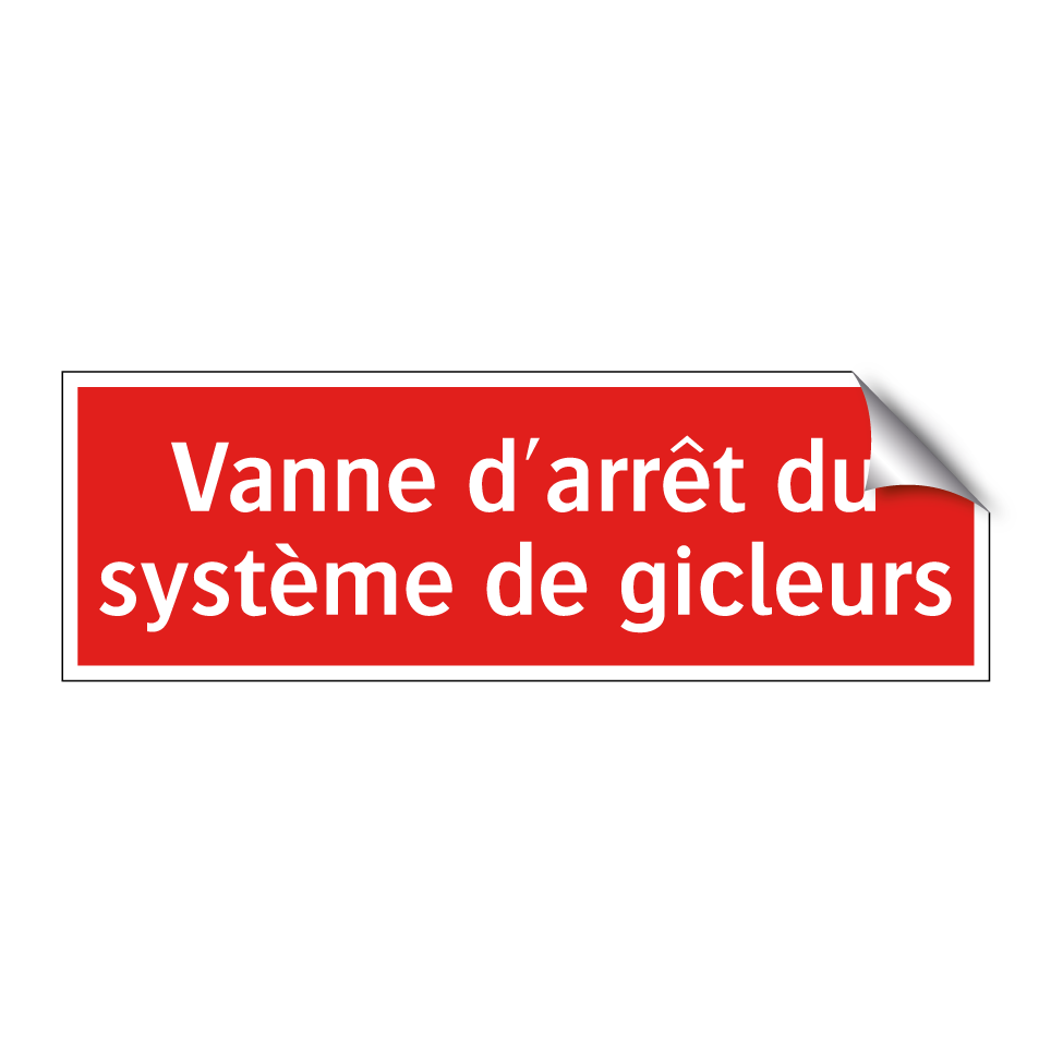 Vanne d'arrêt du système de gicleurs