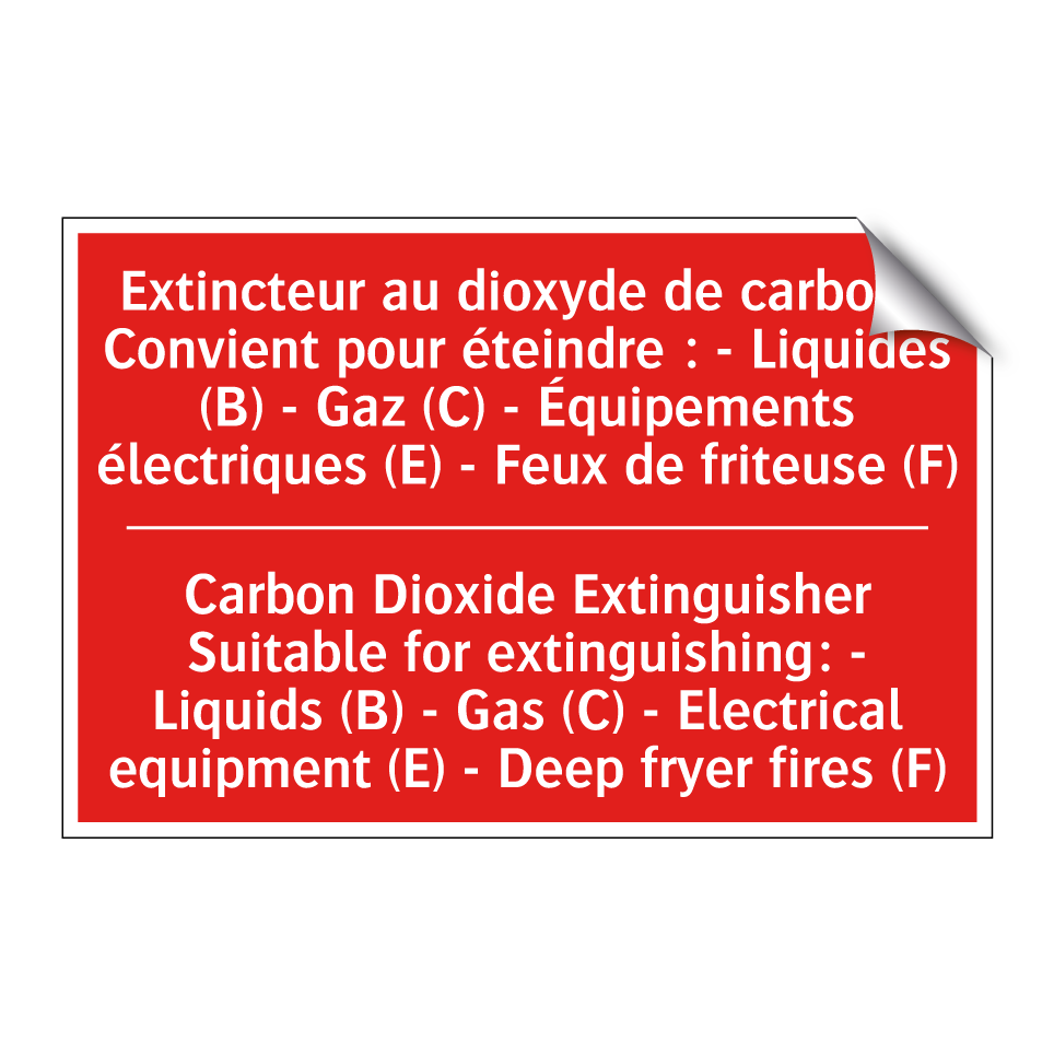 Extincteur au dioxyde de carbone /.../ - Carbon Dioxide Extinguisher Suitable /.../