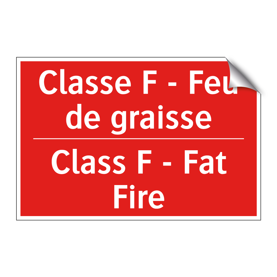 Classe F - Feu de graisse - Class F - Fat Fire