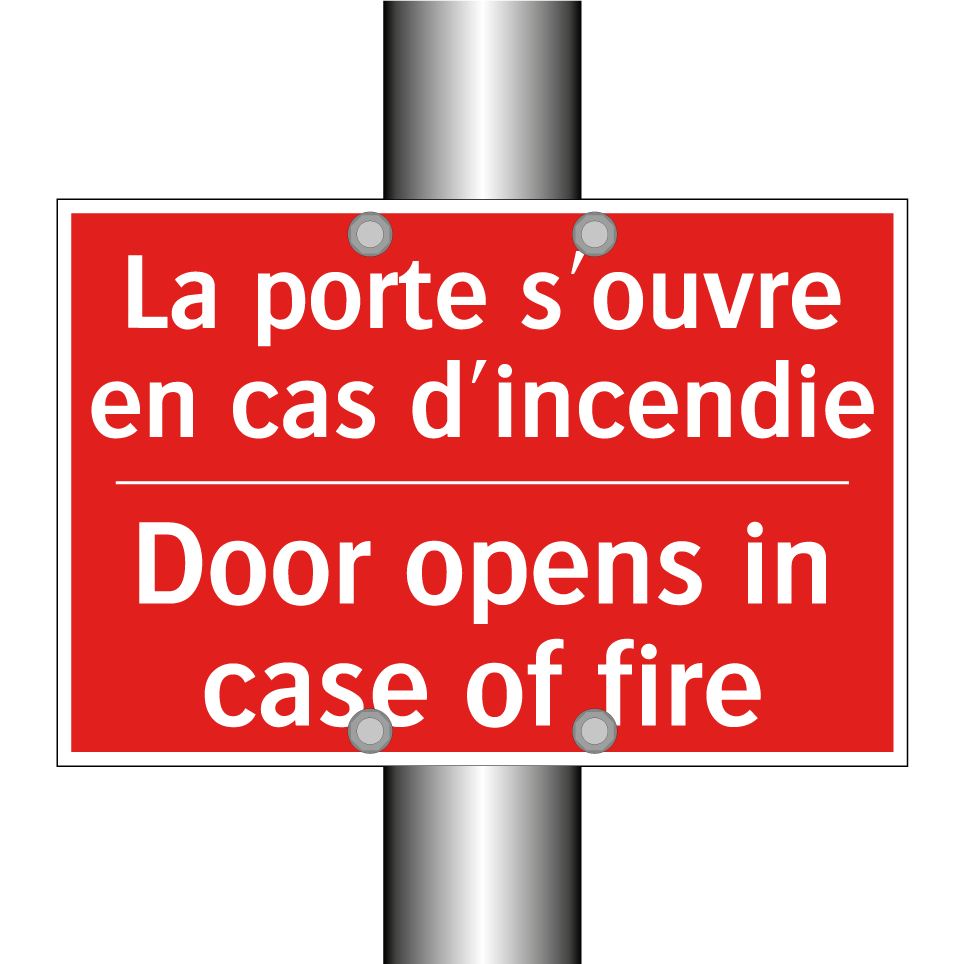 La porte s'ouvre en cas d'incendie /.../ - Door opens in case of fire