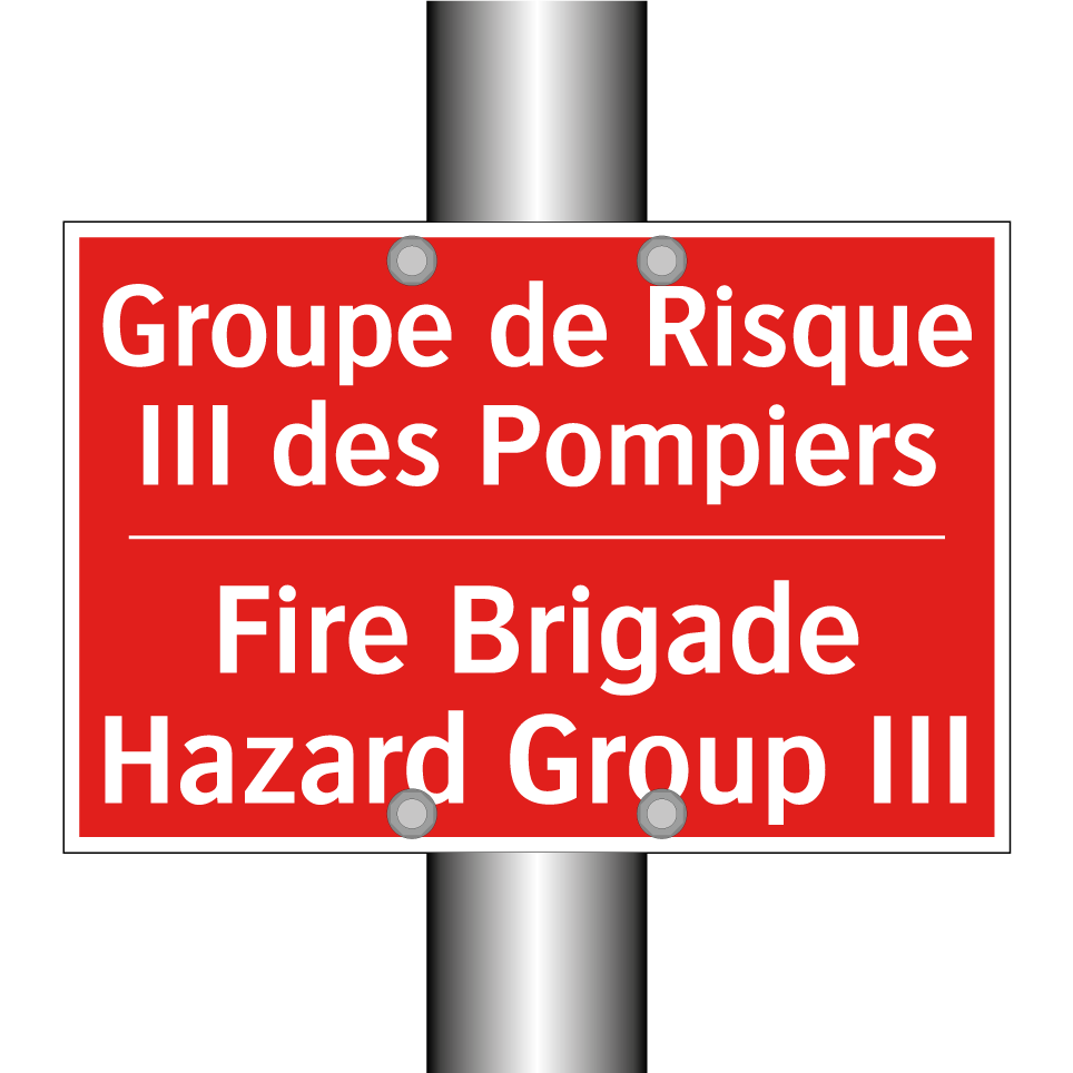 Groupe de Risque III des Pompiers /.../ - Fire Brigade Hazard Group III
