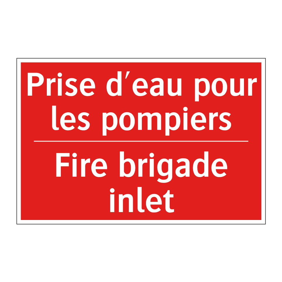 Prise d'eau pour les pompiers - Fire brigade inlet