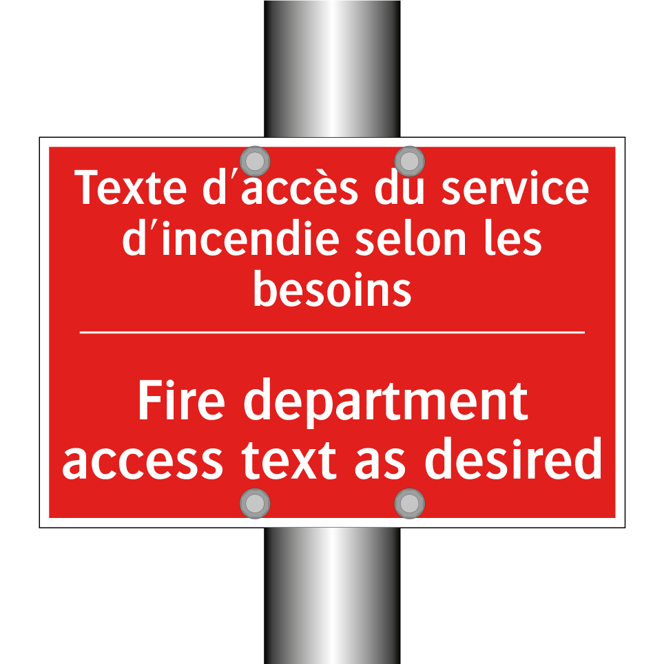 Texte d'accès du service d'incendie /.../ - Fire department access text as /.../
