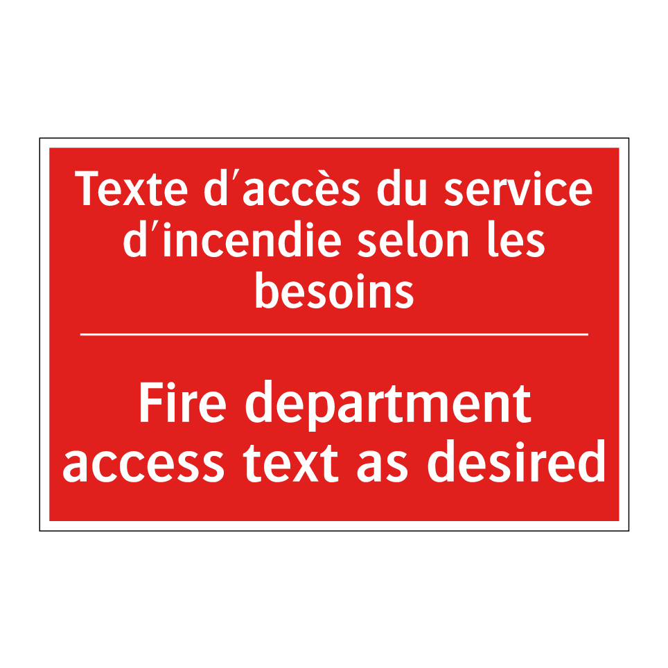 Texte d'accès du service d'incendie /.../ - Fire department access text as /.../