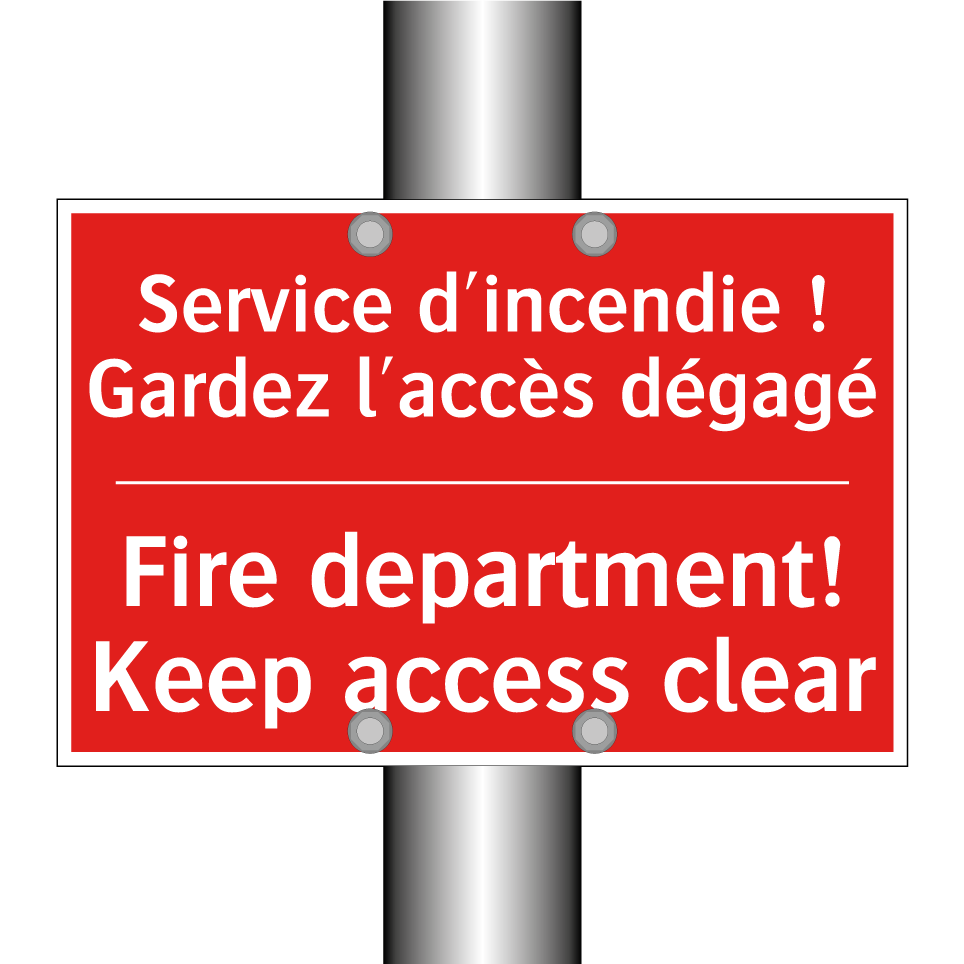 Service d'incendie ! Gardez l'accès /.../ - Fire department! Keep access clear /.../