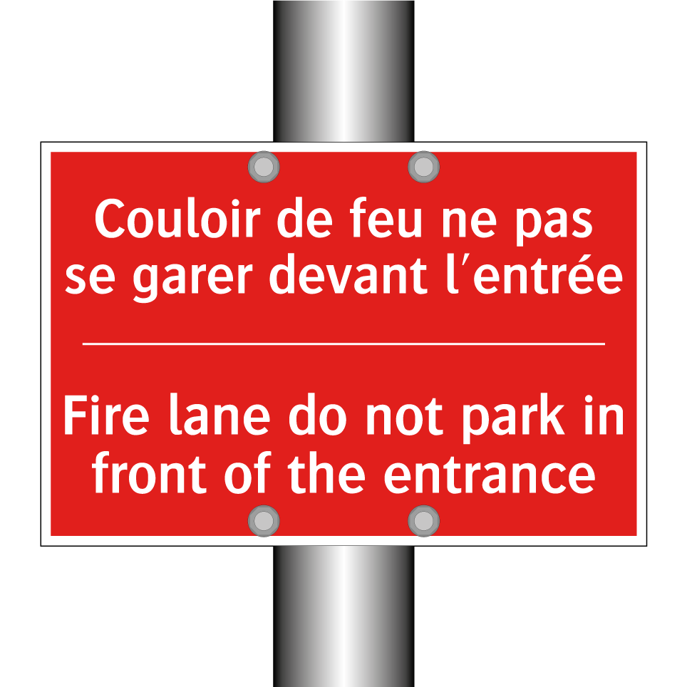 Couloir de feu ne pas se garer /.../ - Fire lane do not park in front /.../