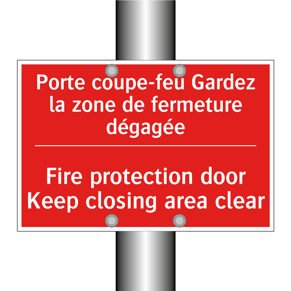 Porte coupe-feu Gardez la zone /.../ - Fire protection door Keep closing /.../