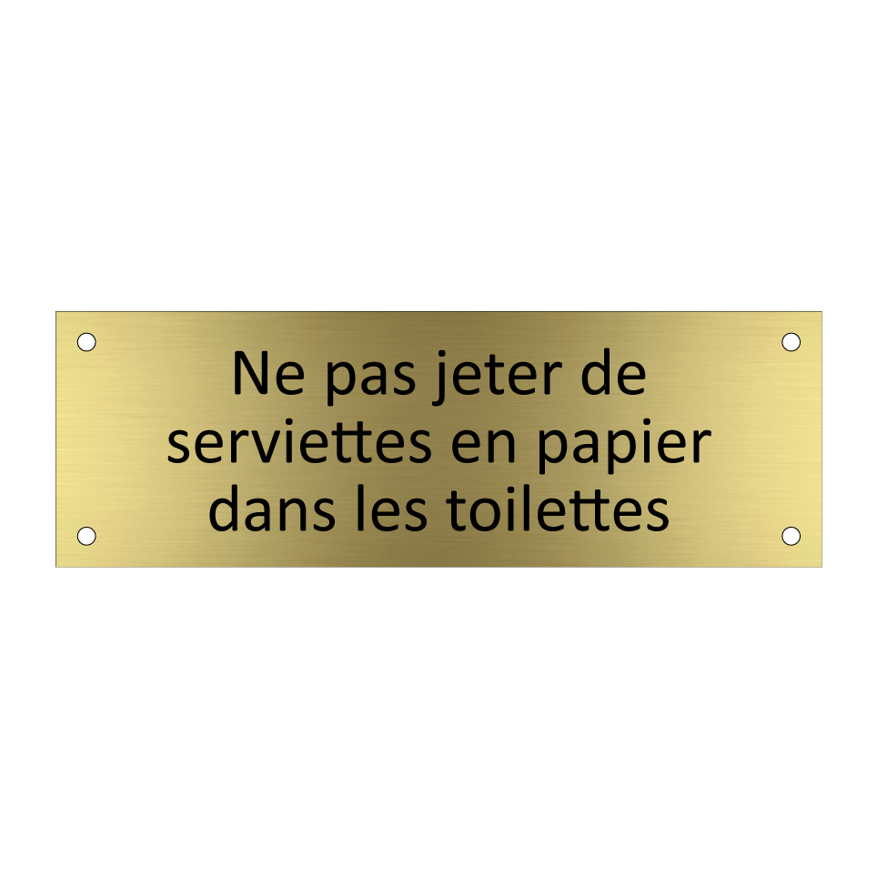 Ne pas jeter de serviettes en papier dans les toilettes