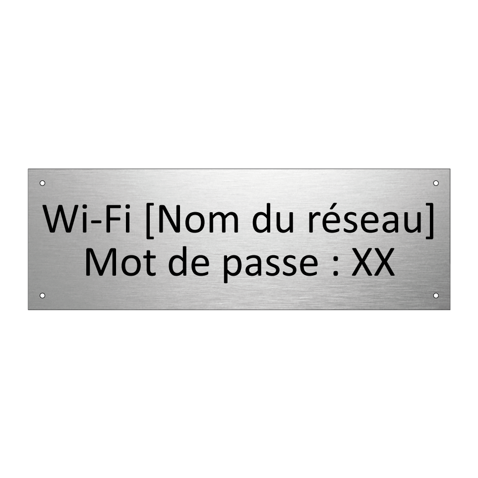 Wi-Fi [Nom du réseau] Mot de passe : XX