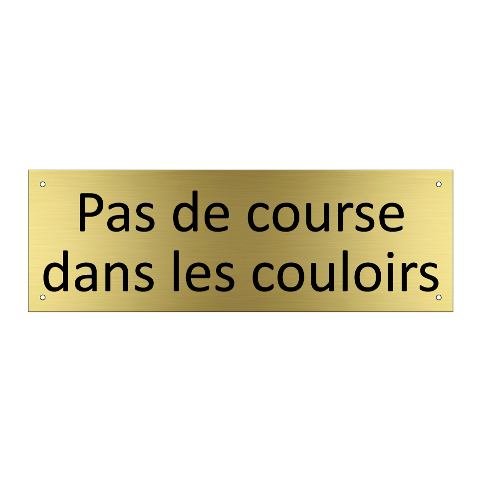 Pas de course dans les couloirs