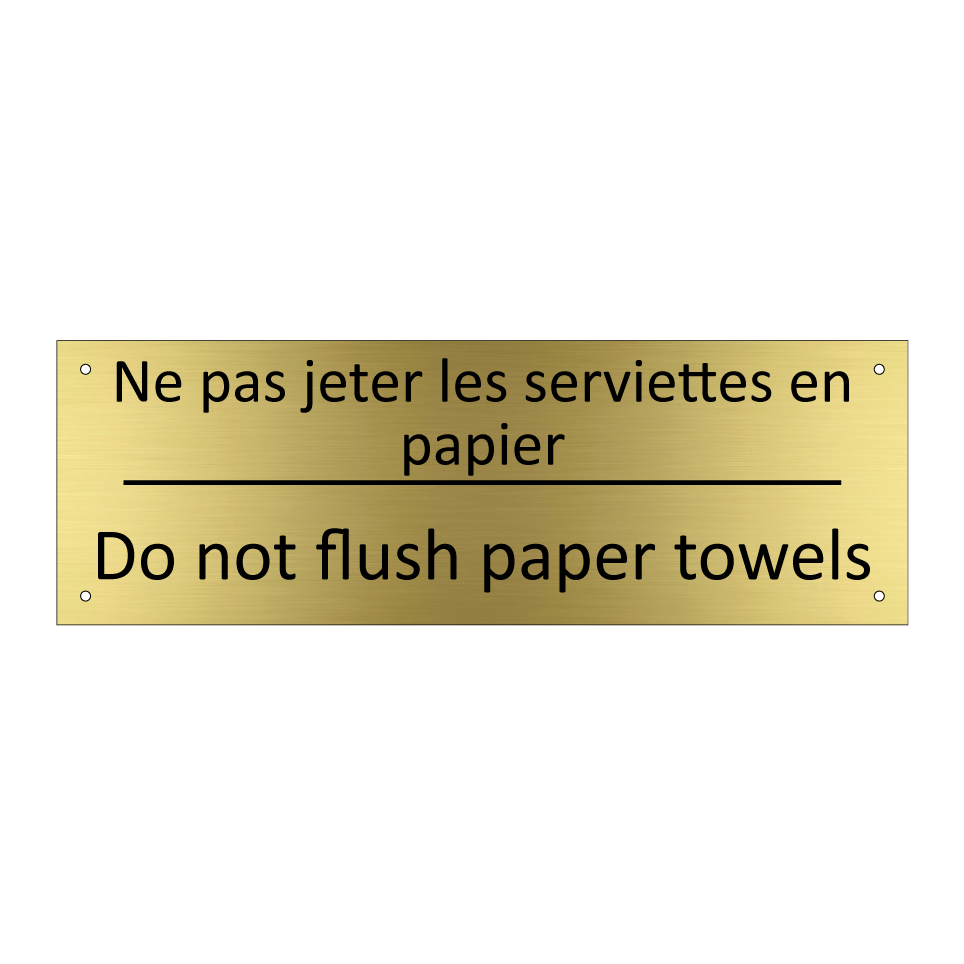 Ne pas jeter les serviettes en  /.../ - Do not flush paper towels