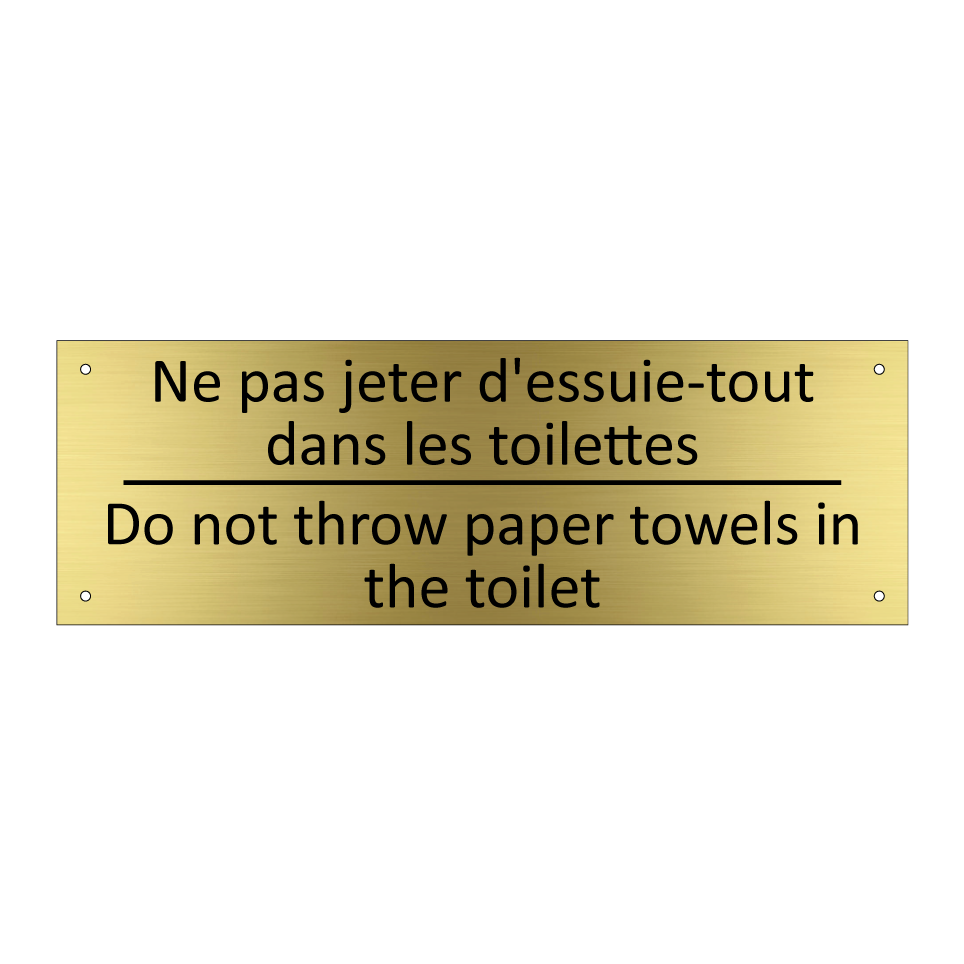 Ne pas jeter d'essuie-tout dans  /.../ - Do not throw paper towels in the  /.../
