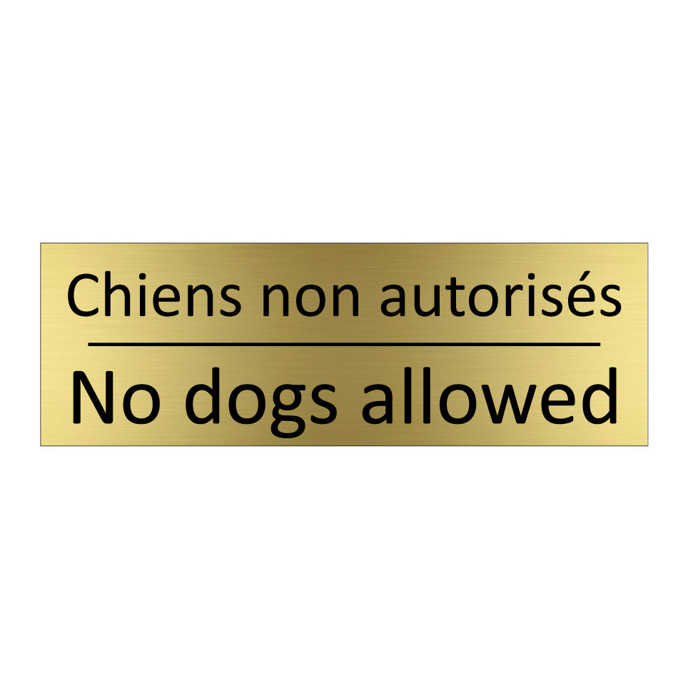 Chiens non autorisés - No dogs allowed