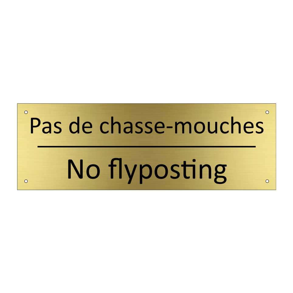 Pas de chasse-mouches - No flyposting