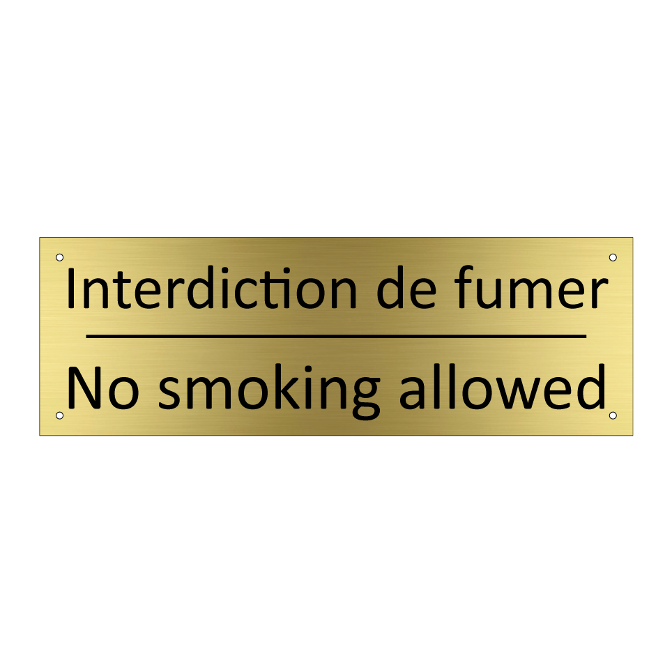Interdiction de fumer - No smoking allowed