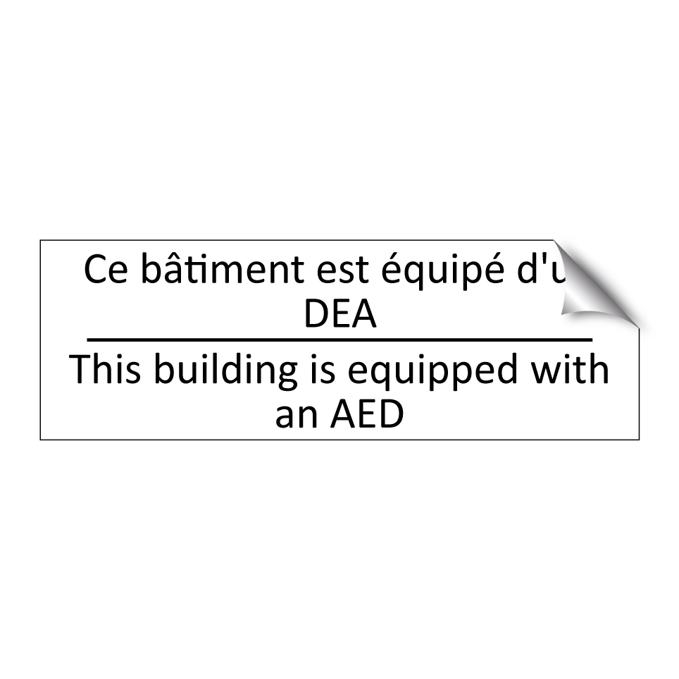 Ce bâtiment est équipé d'un DEA /.../ - This building is equipped with  /.../