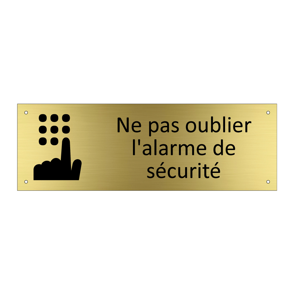 Ne pas oublier l'alarme de sécurité
