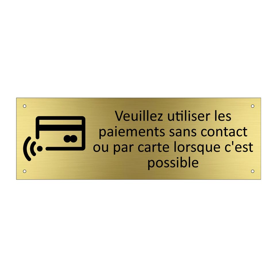 Veuillez utiliser les paiements sans contact ou par carte lorsque c'est possible