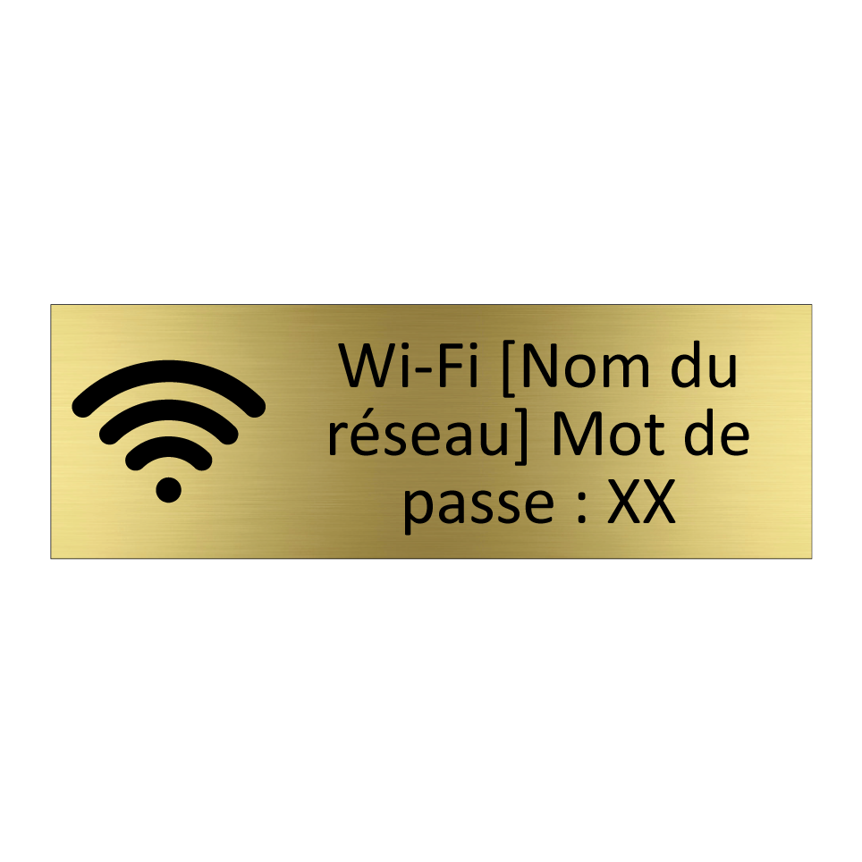 Wi-Fi [Nom du réseau] Mot de passe : XX