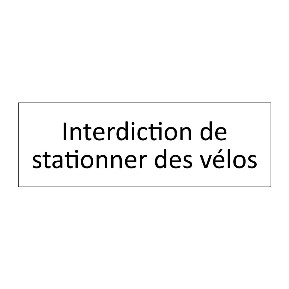 Interdiction de stationner des vélos