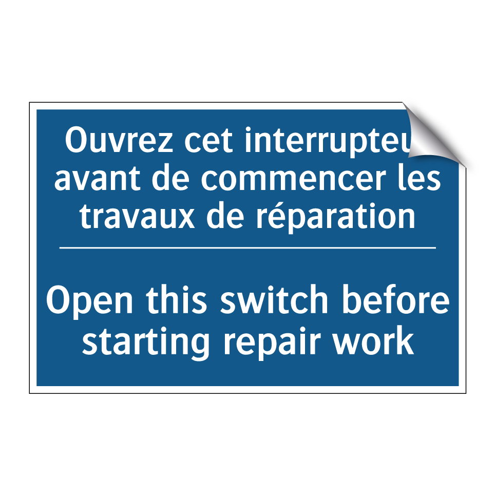 Ouvrez cet interrupteur avant  /.../ - Open this switch before starting  /.../
