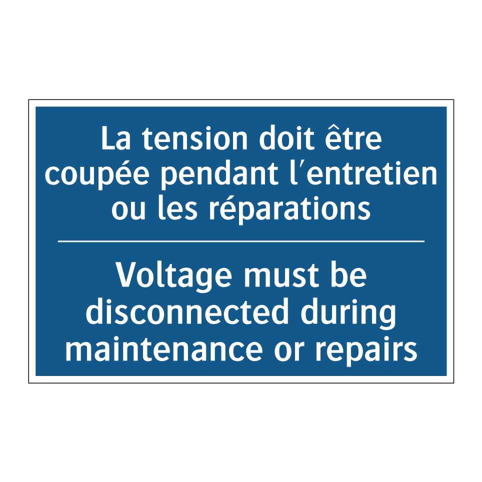 La tension doit être coupée pendant  /.../ - Voltage must be disconnected during  /.../