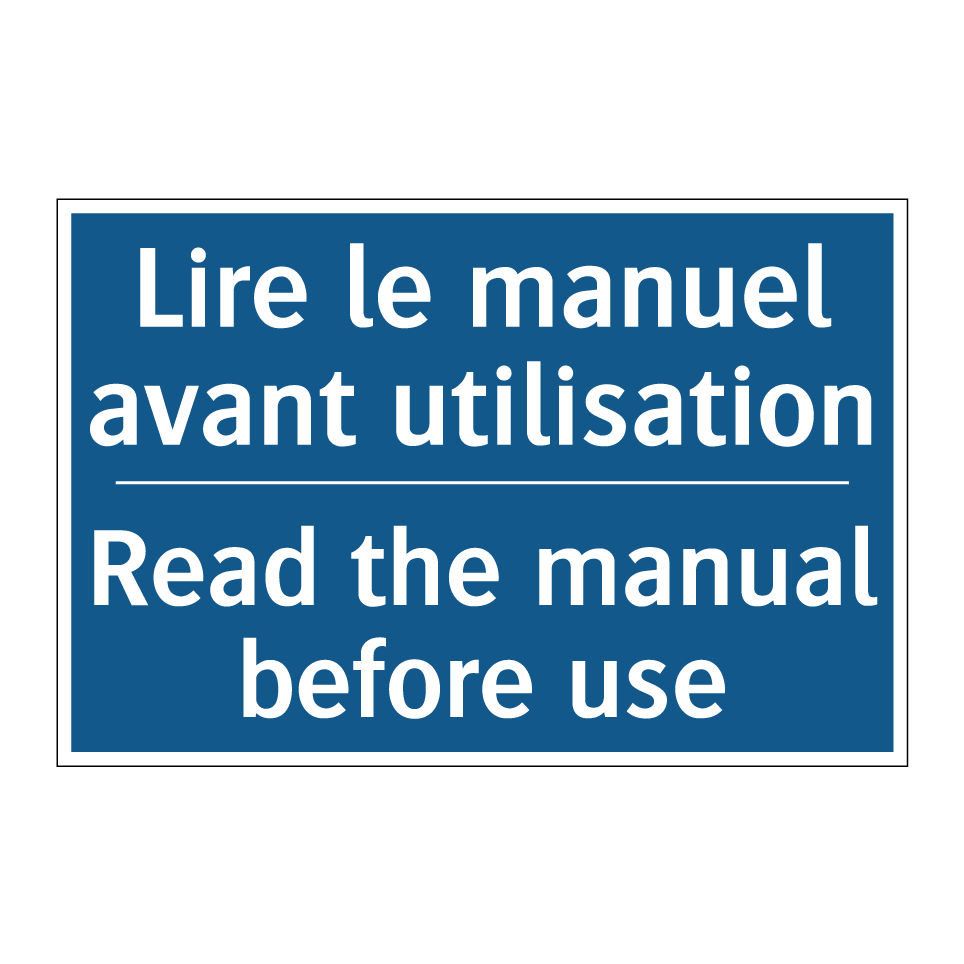 Lire le manuel avant utilisation /.../ - Read the manual before use