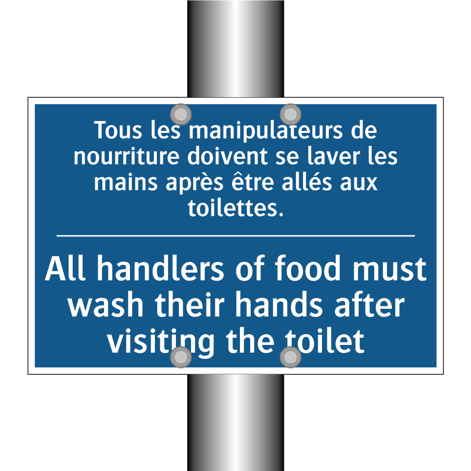 Tous les manipulateurs de nourriture  /.../ - All handlers of food must wash  /.../