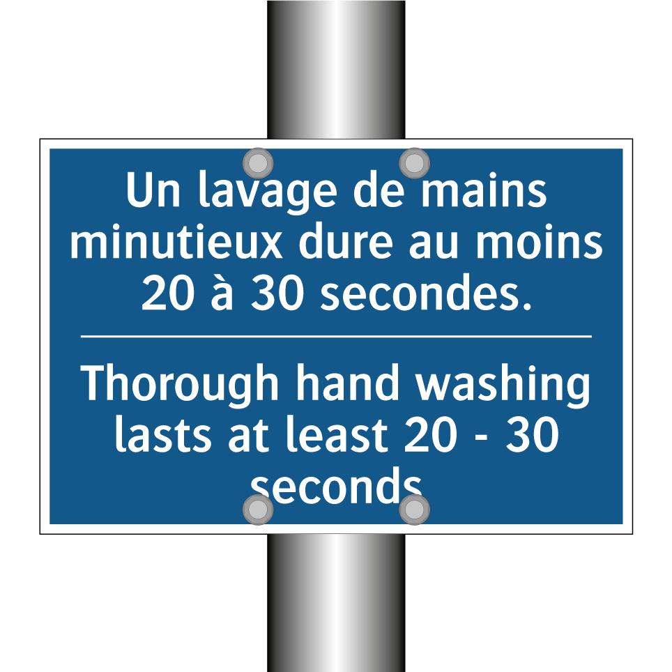 Un lavage de mains minutieux dure  /.../ - Thorough hand washing lasts at  /.../