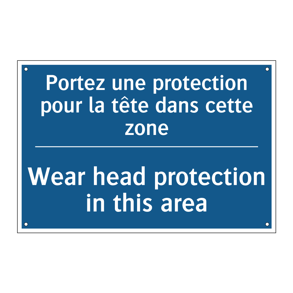 Portez une protection pour la  /.../ - Wear head protection in this area /.../