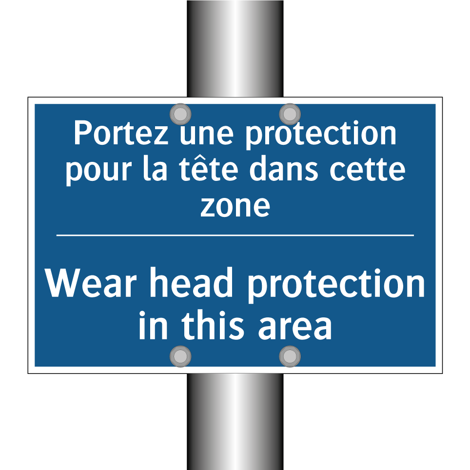 Portez une protection pour la  /.../ - Wear head protection in this area /.../