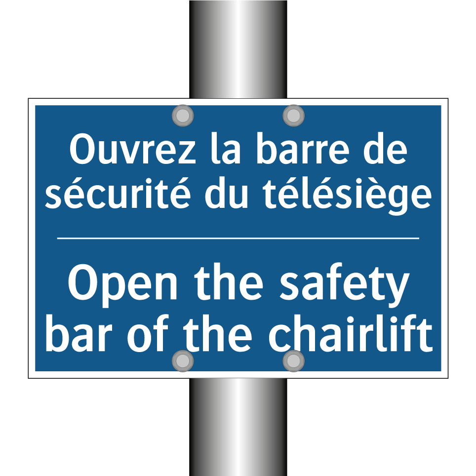 Ouvrez la barre de sécurité du  /.../ - Open the safety bar of the chairlift /.../