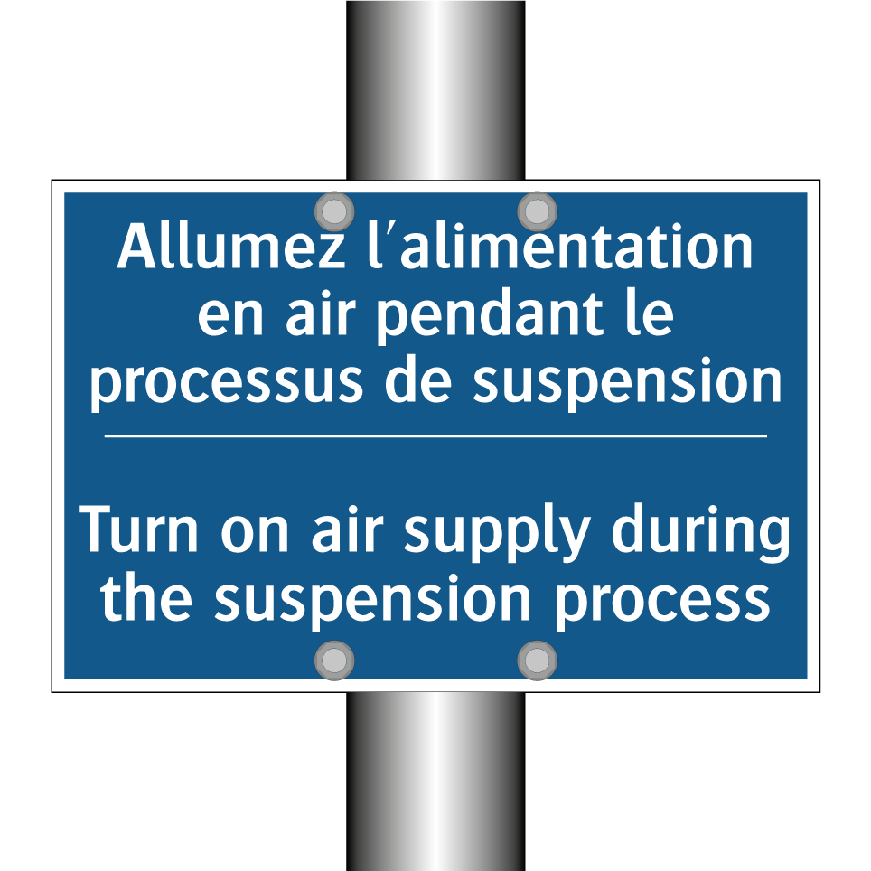 Allumez l'alimentation en air  /.../ - Turn on air supply during the  /.../
